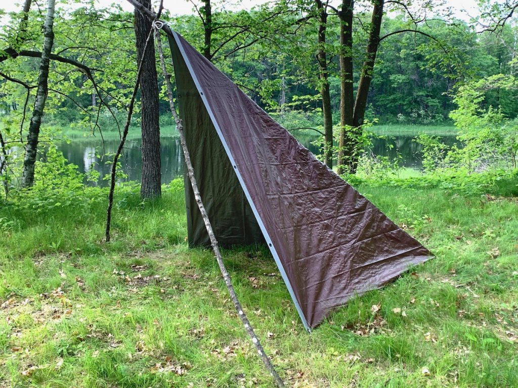 How to make a tarp shelter without trees